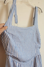 NEW Pretty Garden Blue and White Striped Sleeveless Dress | M