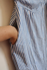 NEW Pretty Garden Blue and White Striped Sleeveless Dress | M