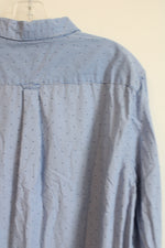 Denim & Flower Blue Pinstripe Dotted Button Down Shirt | XL