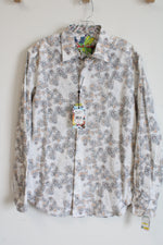 NEW Robert Graham White Gordonia Multi Co9lored Button Down Shirt | M
