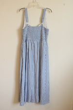 NEW Pretty Garden Blue and White Striped Sleeveless Dress | M