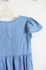 Cat & Jack Blue Chambray Button Down Dress | Youth XL (14)
