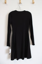 NEW Bebe Black Ribbed Long Sleeved Dress | S