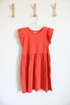 Cat & Jack Orange Eyelet Sleeve Cotton Dress | Youth XL (14)