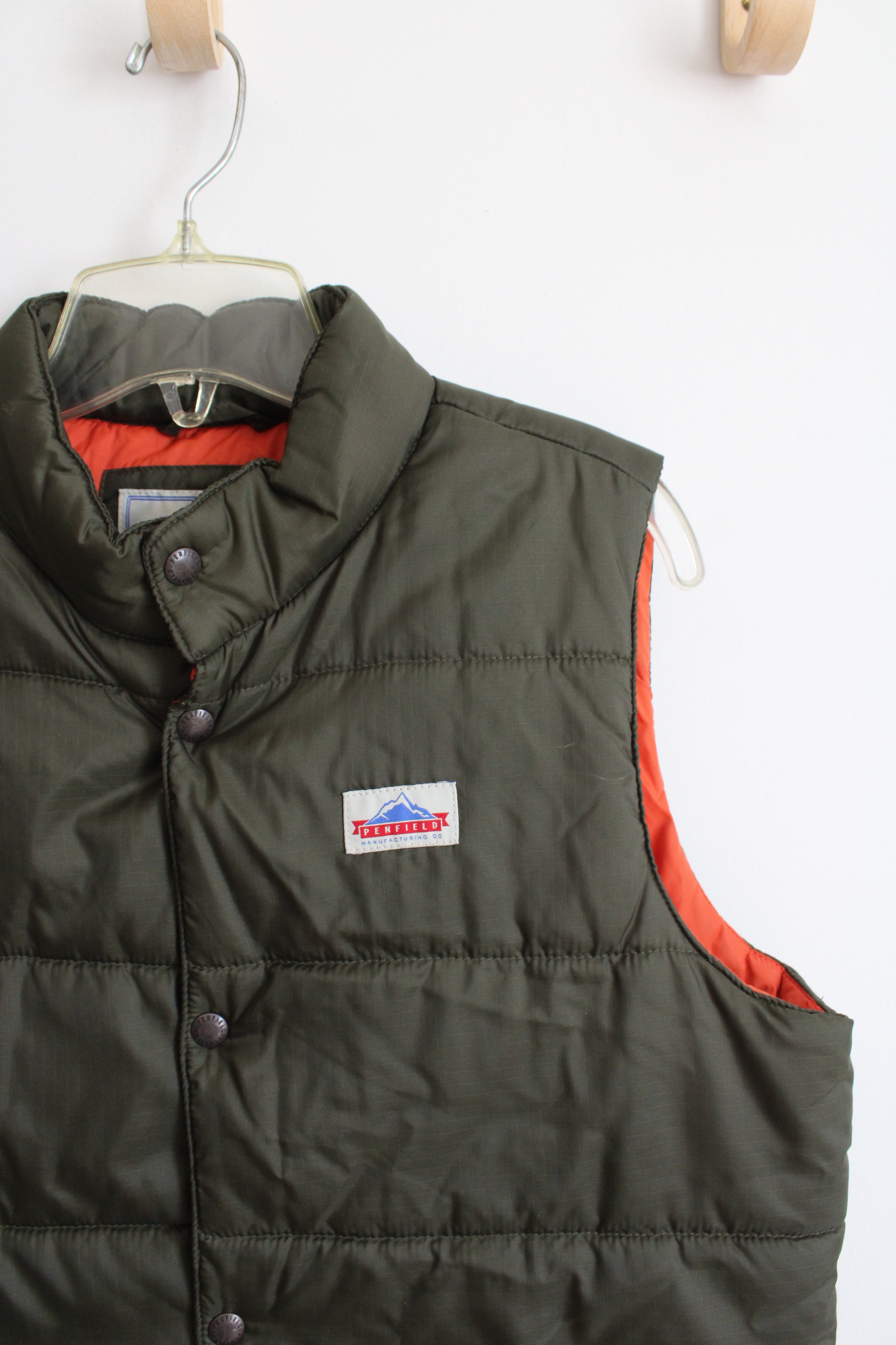 Penfield Green Orange Lined Puffer Vest | M