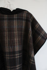 Vince Camuto Black Plaid Soft Poncho Sweater | One Size