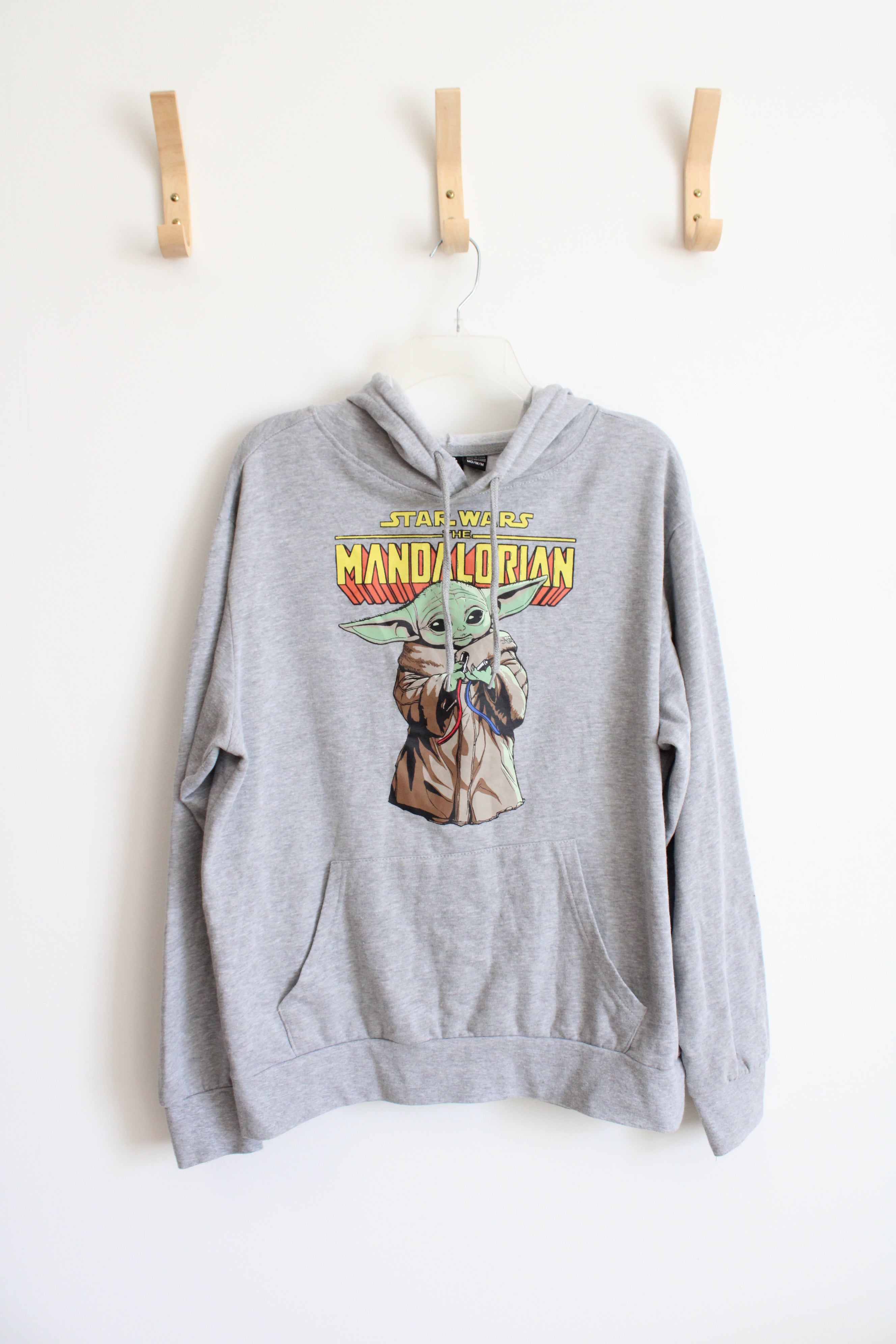 Star Wars The Mandalorian Baby Yoda Gray Hoodie | M