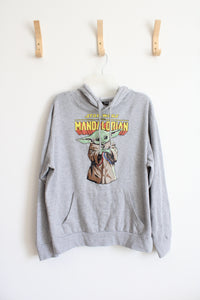 Star Wars The Mandalorian Baby Yoda Gray Hoodie | M