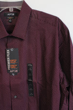 NEW APT. 9 Burgundy Dotted Premier Flex Button Down Shirt | 18 34/35