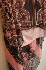NEW Jump Apparel Pink and Brown Multi Paisley Sleeveless Maxi Dress | 3/4