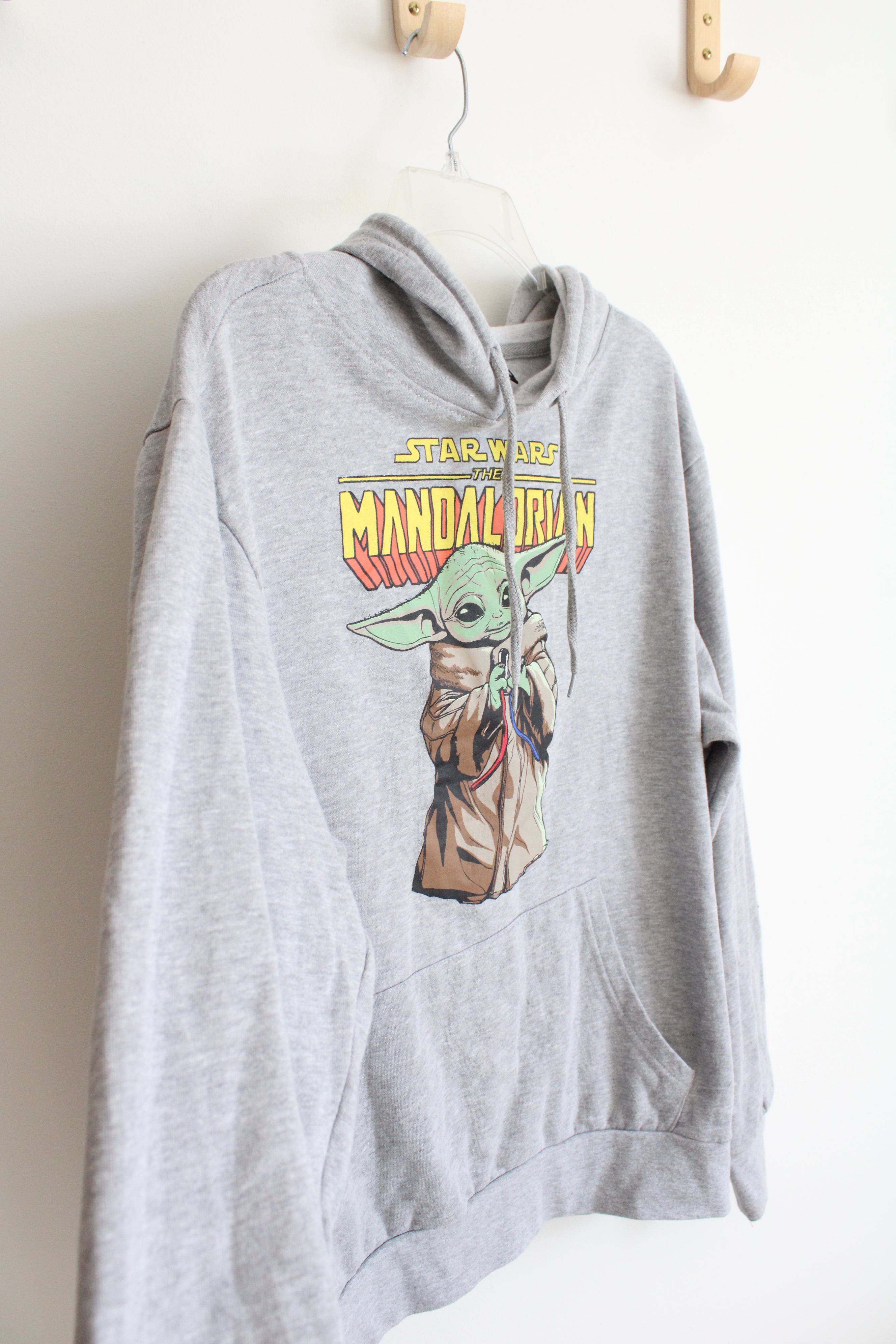 Star Wars The Mandalorian Baby Yoda Gray Hoodie | M