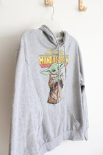 Star Wars The Mandalorian Baby Yoda Gray Hoodie | M