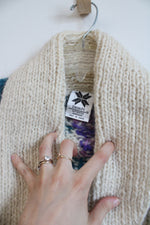 Icelandic Design Purple Rose Wool Knit Cardigan Sweater | XL