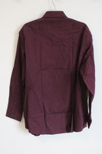 NEW APT. 9 Burgundy Dotted Premier Flex Button Down Shirt | 18 34/35
