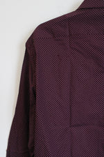 NEW APT. 9 Burgundy Dotted Premier Flex Button Down Shirt | 18 34/35
