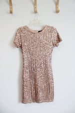Verty Champagne Sequined Sheath Dress | S