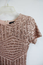 Verty Champagne Sequined Sheath Dress | S