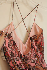 NEW Jump Apparel Pink and Brown Multi Paisley Sleeveless Maxi Dress | 3/4
