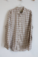 Cabela's Tan Plaid Button Down Shirt | 2XL Tall