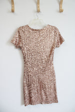Verty Champagne Sequined Sheath Dress | S