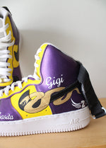 Nike Air Force 1 Kobe & Gigi Bryant Custom Hand Painted High Top Sneakers | Size 9