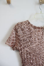 Verty Champagne Sequined Sheath Dress | S