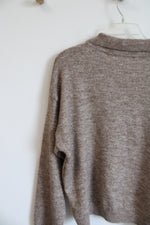 Magaschoni Brown Knit Studded Collar Sweater | XL