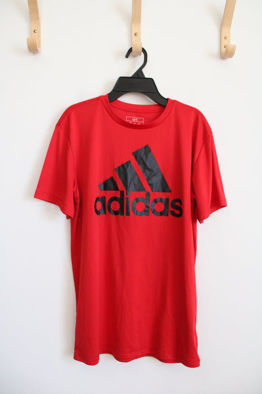 Adidas Red & Black Athletic Shirt | Youth L (14/16)