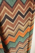 NEW New York & Company Multicolor Chevron Metallic Knit Sleeveless Dress | M