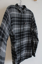 Hollister Dark Gray Plaid Flannel | M