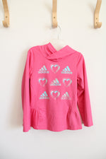 Adidas Regular Fit Pink Heart Hooded Long Sleeved Shirt | Youth 5