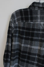 Hollister Dark Gray Plaid Flannel | M