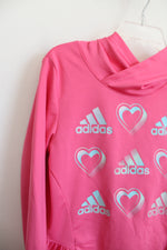 Adidas Regular Fit Pink Heart Hooded Long Sleeved Shirt | Youth 5