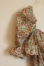 NEW Pretty Little Thing Sage Green Leopard Print Short Puff Sleeve Shift Dress | 4