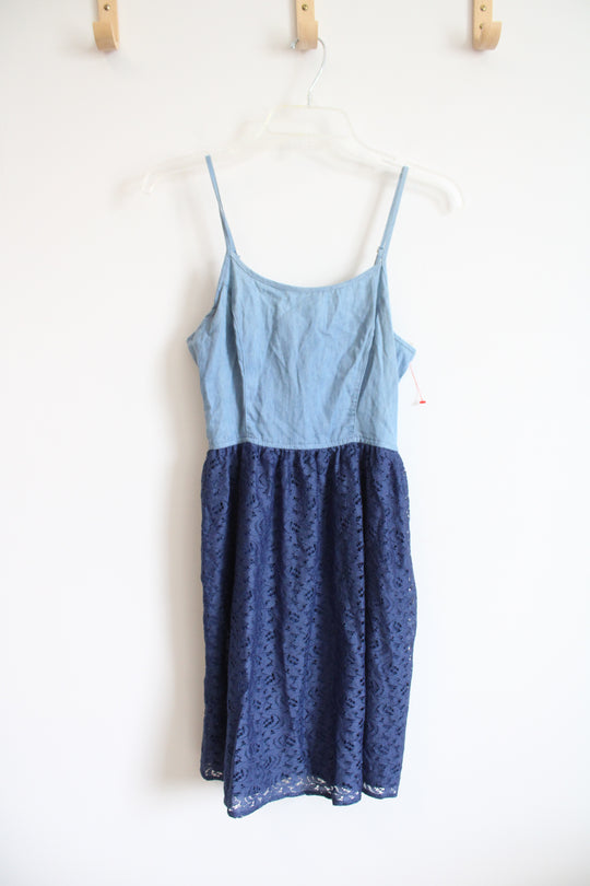 Mossimo Blue Lace & Chambray Dress | Youth M