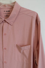 01. Algo Performance Stretch Rose Tan Button Down Water Repellant Shirt | XL