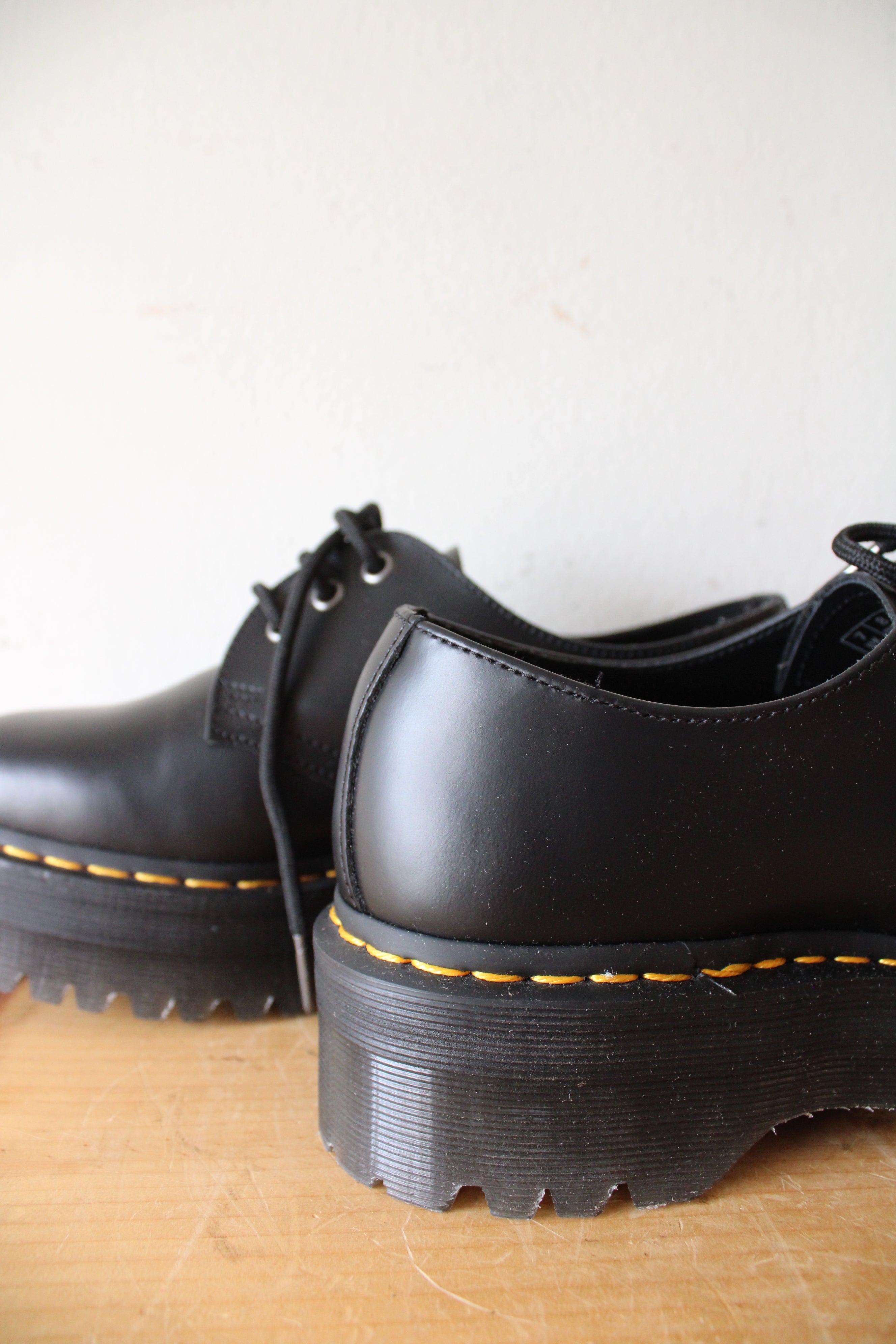 Dr. Martens Black 1461 Quad Platform Black Shoes | Size 8M/9L