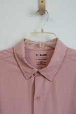 01. Algo Performance Stretch Rose Tan Button Down Water Repellant Shirt | XL