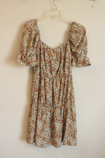 NEW Pretty Little Thing Sage Green Leopard Print Short Puff Sleeve Shift Dress | 4