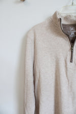 NEW George Cream Quarter Zip Pullover Sweatshirt | S