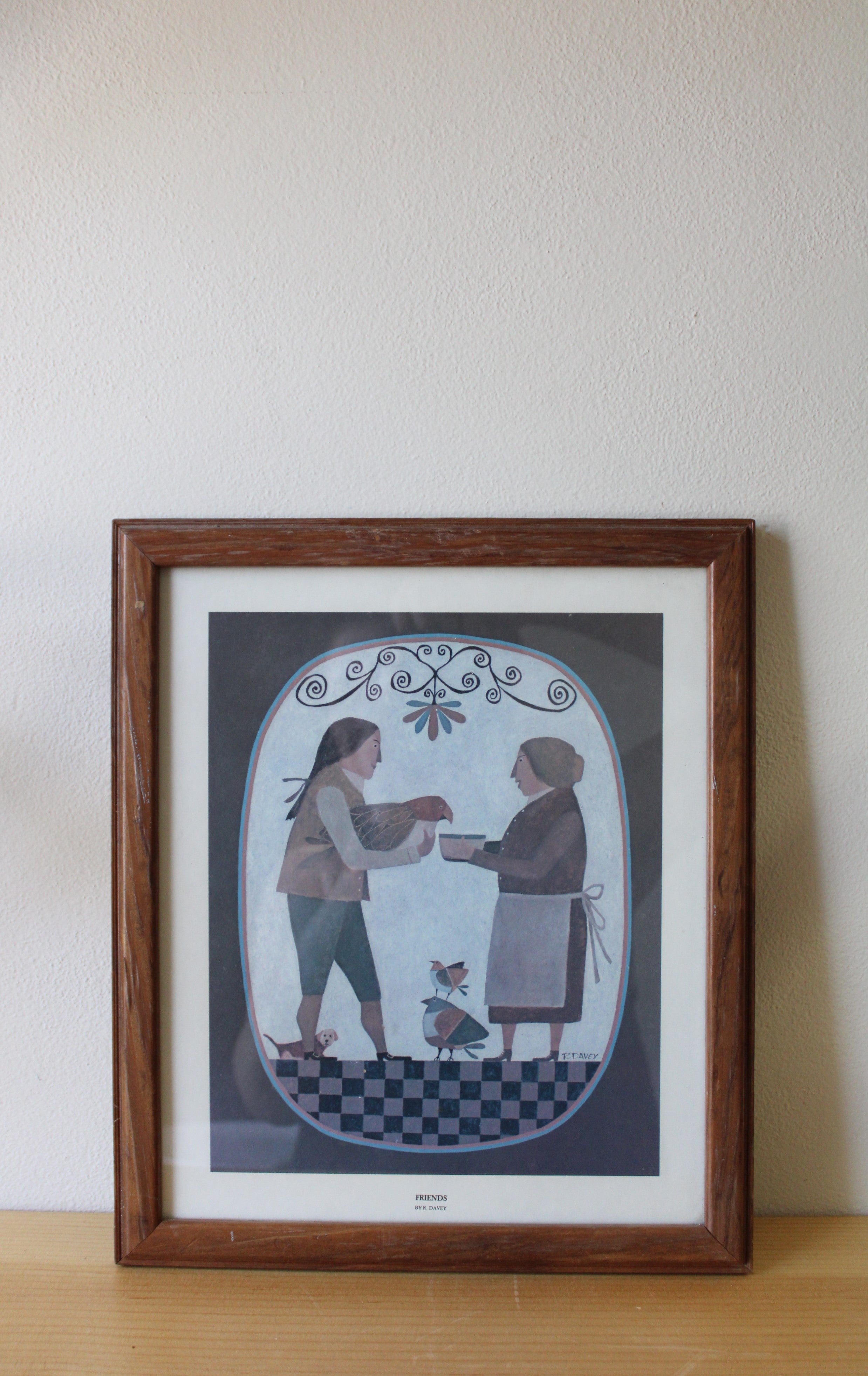 Friends By R. Davey Wooden Framed Art Print | 10X12"