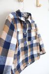 Old Navy Blue & Tan Plaid Jacket | Youth S (6/7)