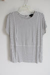 J.Jill Wearever Collection Black White Striped Short Sleeved Top | S