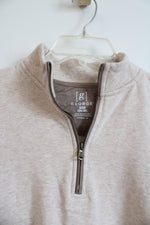 NEW George Cream Quarter Zip Pullover Sweatshirt | S