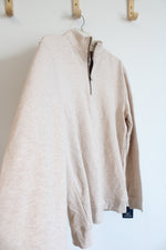 NEW George Cream Quarter Zip Pullover Sweatshirt | S