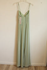 NEW Levkoff Pistachio Green Solid Sleeveless Maxi Dress | 8
