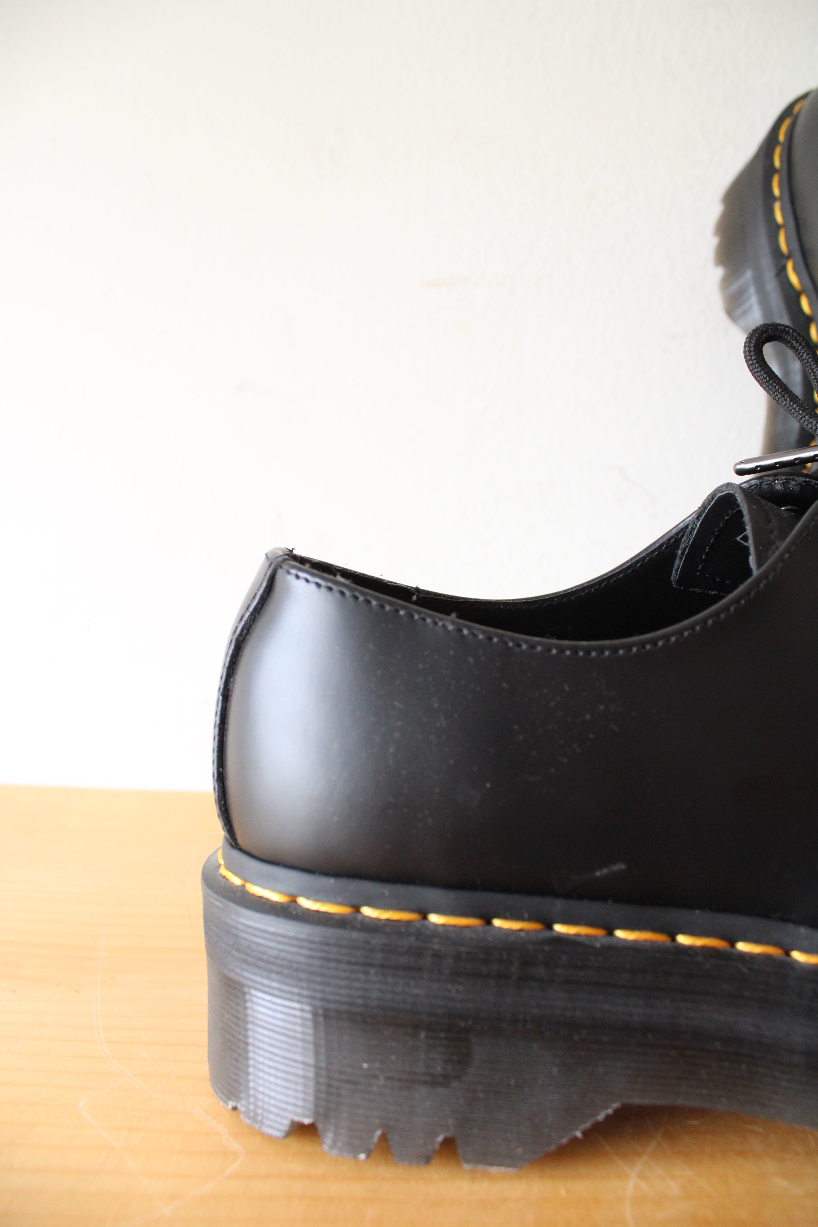 Dr. Martens Black 1461 Quad Platform Black Shoes | Size 8M/9L