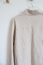 NEW George Cream Quarter Zip Pullover Sweatshirt | S
