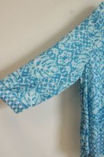 Ruby Rd. Tropical Blue Print Blouse | 2XL