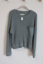 LOFT Dusty Blue Knit Slouchy Sweater | M